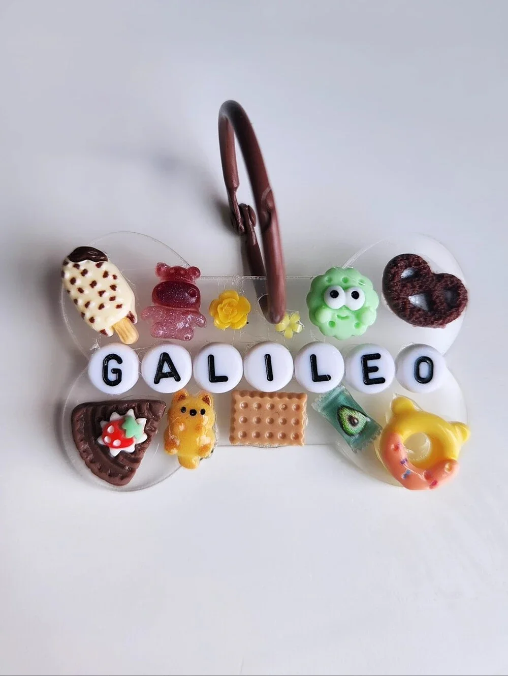 Personalized Name Dog Tag Keychain Acrylic Bone Shaped Tag Name Beads Charms